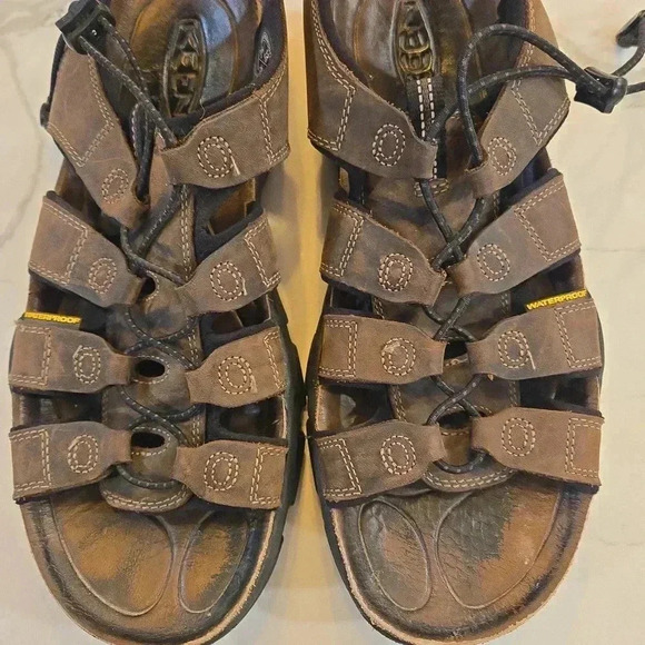 Keen Daytona Mens Leather Waterproof Open Toe Hiking Sandals Brown Size 12 - Picture 8 of 10